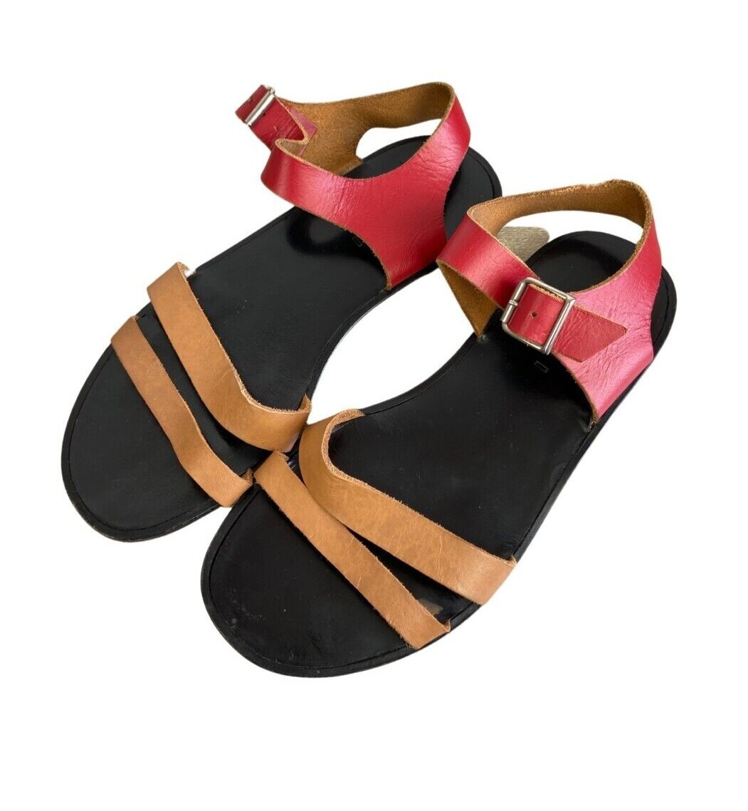 Vintage Marni Leather Red Brown Sandals Shoes | eBay