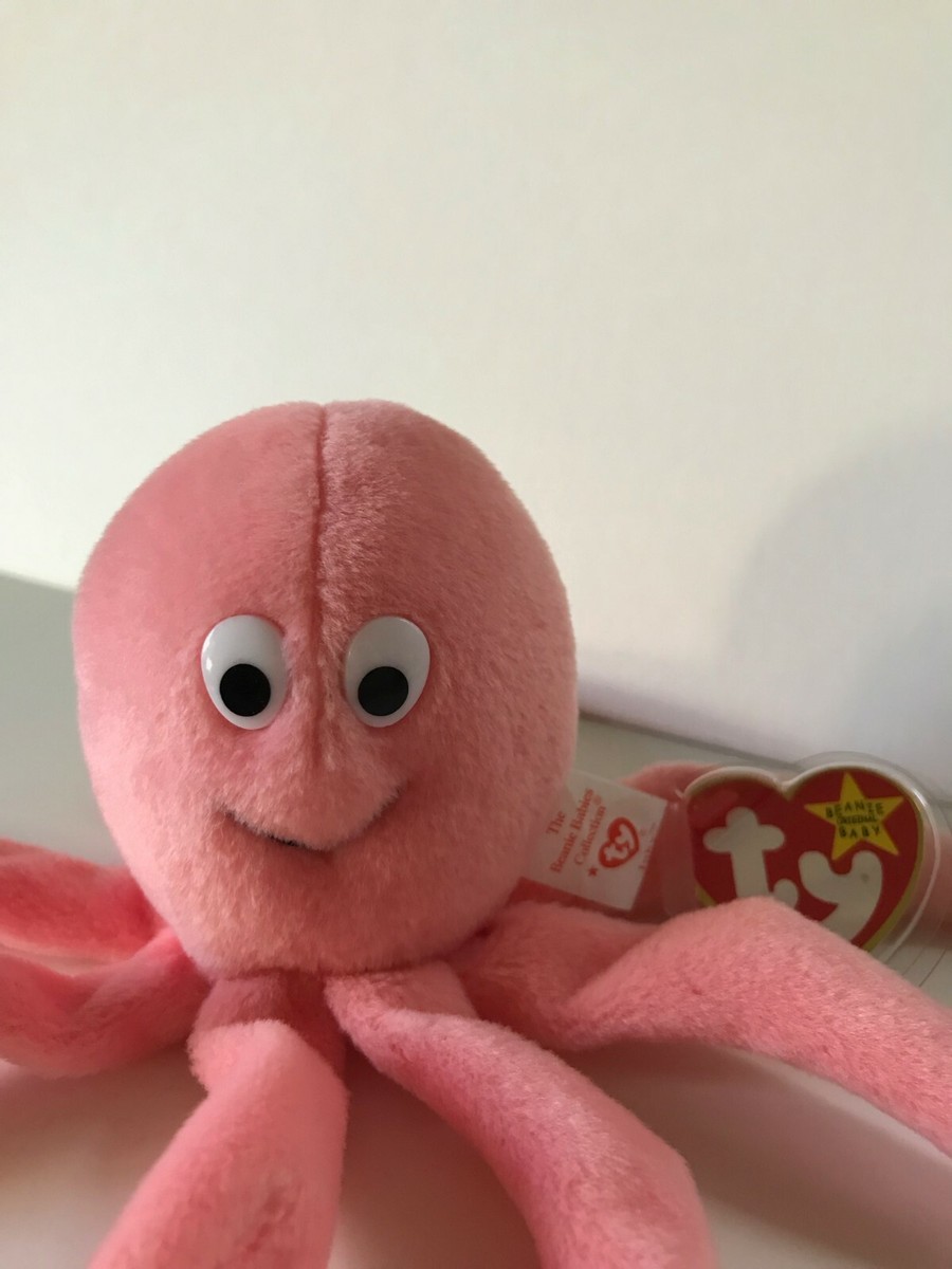 Retired Ty Beanie Baby INKY the Pink Octopus – PVC, PRISTINE, MWMT