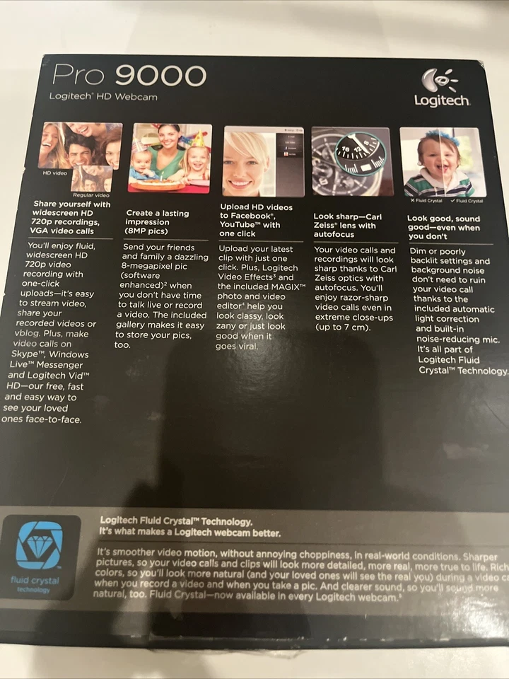 Logitech HD Webcam Pro 9000 Carl Zeiss Optics *New & Factory Sealed* - Image 3 of 4