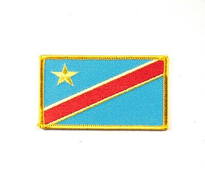 Democratic Republic of Congo National Country Flag Iron Sew on Embroidered Patch