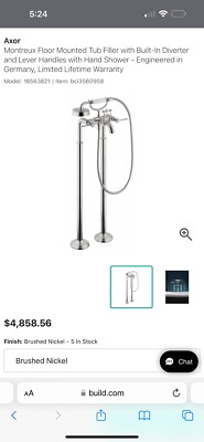 Axor 16563821 Montreux Floor Mounted Tub Filler-Brushed Nickel
