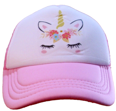 Hat Kids Trucker Unicorn Cap Polyester Unisex Kids Adjustable Pink
