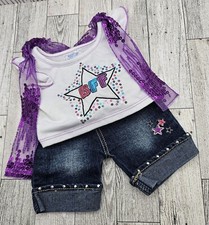 Build A Bear BFF Shirt And Shorts Sequins Stars Fancy Cute
