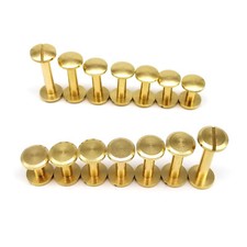 5-50pc Solid Brass Leather Belt Wallet Chicago Screw Nail Stud Bind Rivet 3-25mm