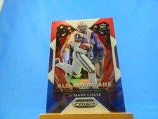 Ja'Marr Chase Prizm Draft Picks 2021 #185 RC Rookie All American Red White Blue
