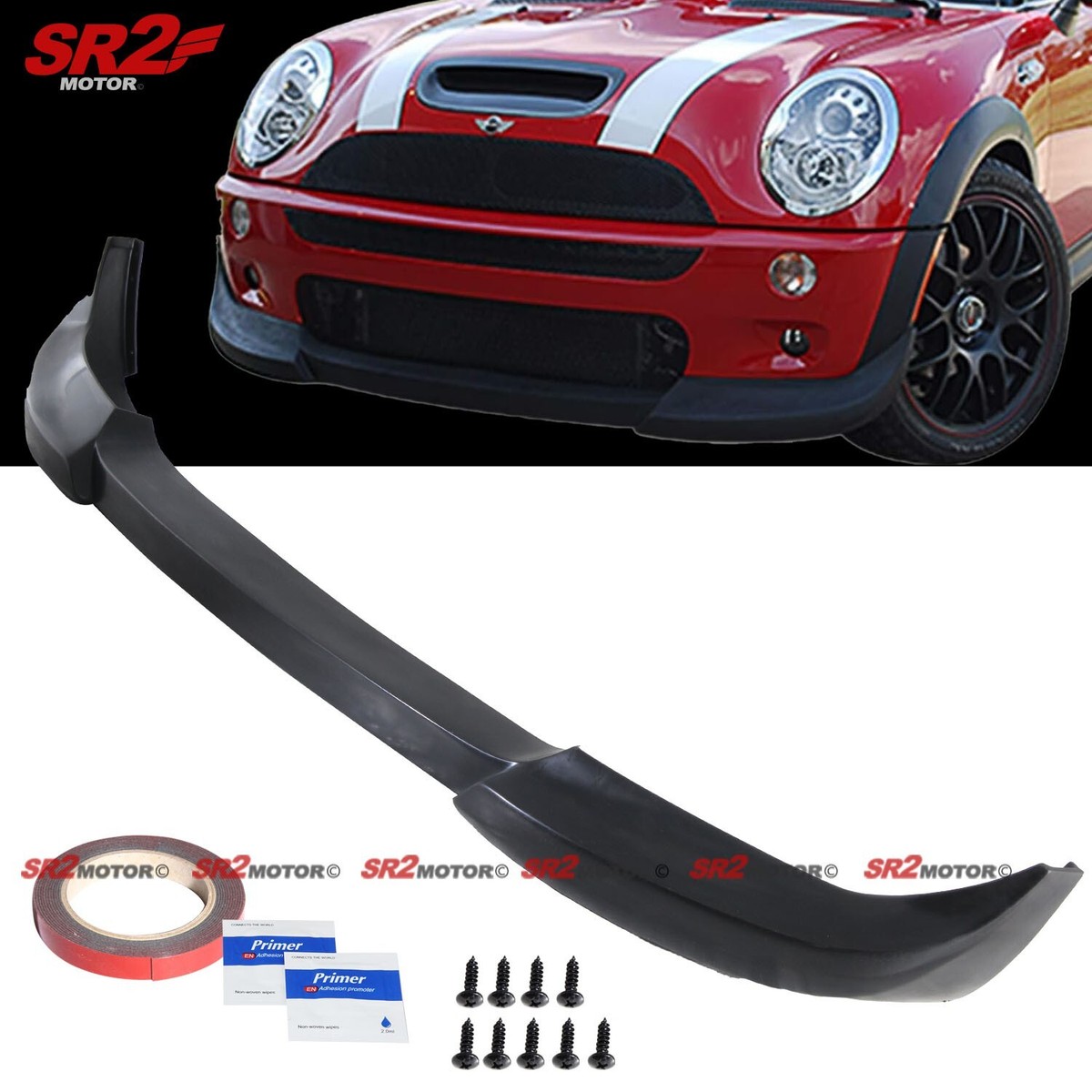 MINI COOPER SE フロントバンパーリップ For 2002-2006 Mini Cooper S R50 R52 R53 PU Front Body Bumper Lip