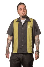 Steady Clothing Hemd The Mickey Schwarz Vintage Bowling Shirt Retro Tiki Maske
