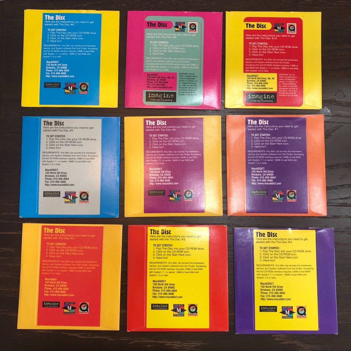 RARE Mac Addict Magazine CDs Vol 2-10 Mid 90s Apple Software