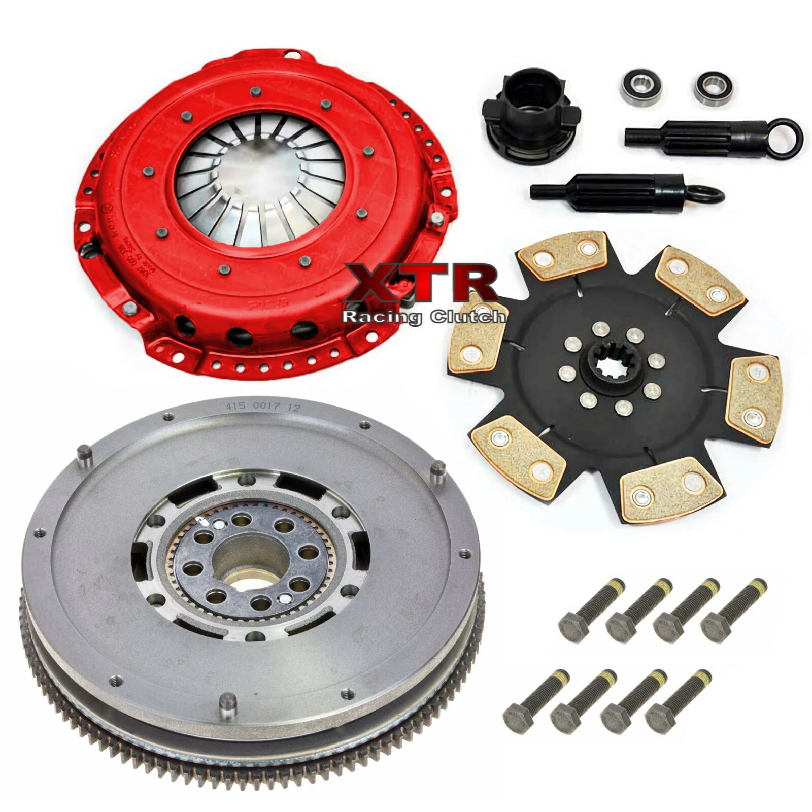 XTR Clutch Kit XTR04001R3SSBDMF016CP &ndash; DMF CAST IRON Modified Item: No Custom Bundle: No Clutch Disc Style: 6 Puck Rigid Hub Pressure Plate Type: Ductile Iron Heavy Push Type Diaphragm Interchange Part Number: 03-011 03011 KF649-01 Surface Finish: Cerametallic / Cast Iron Manufacturer Part Number: XTR04001R3SSBDMF016CP Part Brand: XTR Bundle Listing: Yes Other Part Number: #42 Brand: XTR Clutch Material: Cerametallic Warranty: 1 Year &ndash; Fits BMW 323 325 525 i is M50 E36 E34