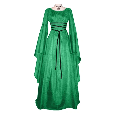 Mujer Disfraz Gótico Victoriano Vestido Largo Renacimiento Medieval Bruja Vestido Elegante - Imagen 6 de 25