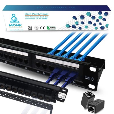CAT6 Inline Patch Panel coupler  | 24-Port 1U | Coupler UL-Listed Keystone Jacks
