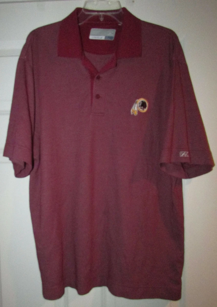 NFL Washington Redskins Maroon Golf Shirt Size Large by Cutter