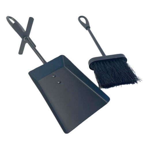 FIRESIDE BRUSH and  PAN shovel set | Built-in stand - Afbeelding 1 van 7