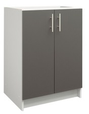 JD Greta Kitchen Base Unit Fixed Height 600mm Storage Cabinet – Dark Grey Matt