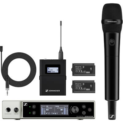 Sennheiser EW-DX MKE 2/835-S Combo Wireless Handheld & Lavalier Mic System -R1-9