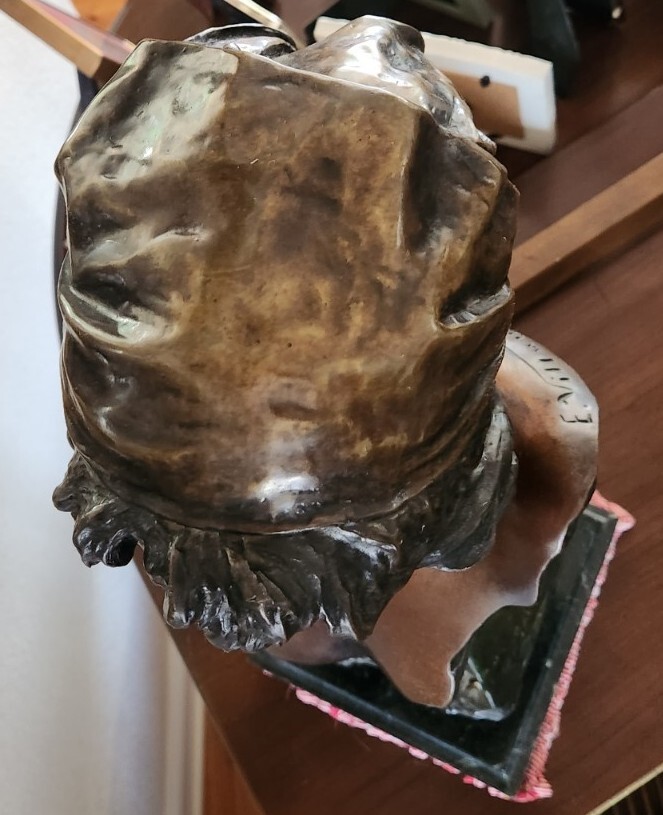 ▼希少 E.Villanis mignon SALON 1896 Antique Emmanuel Villanis Art Nouveau Bust of Mignon 1896