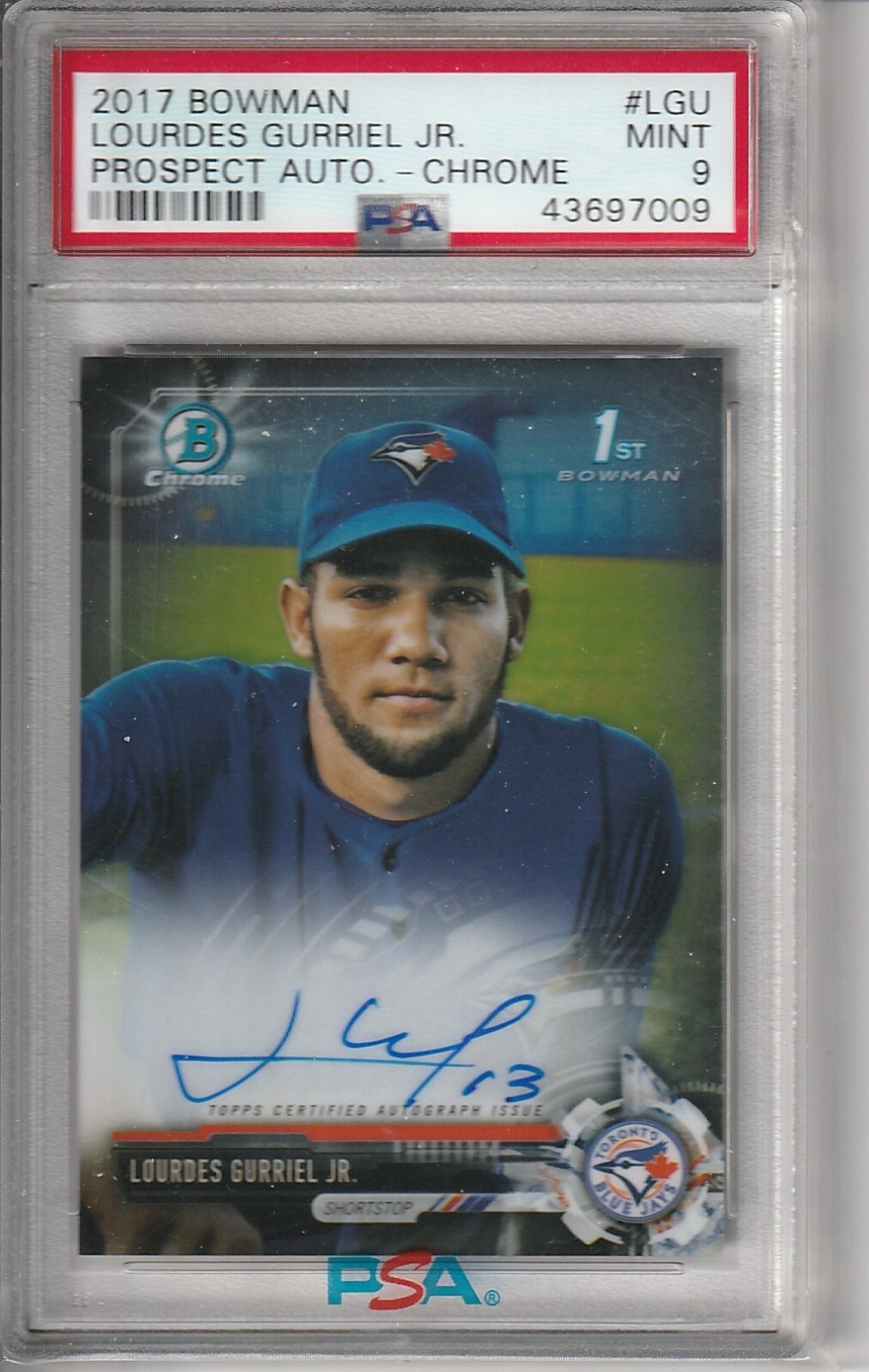 Lourdes Gurriel Jr 2017 1st Bowman Chrome Auto Autograph PSA 9 ROOKIE CPA-LGU