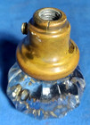 Vintage 12 Point Victorian Era Glass Door Knob - Single Knob/Damaged Brass/Split — photo 6