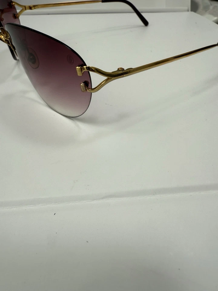 AUTÉNTICOS Gafas Cartier Serie C Decor Limited 1693/2000 Chapadas en Oro 18k con Caja Foto 4 de 4