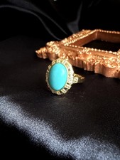 Vintage 585rg gestempelt luxus ring, Türkis, rolled, 6,4 Gramm, Neu