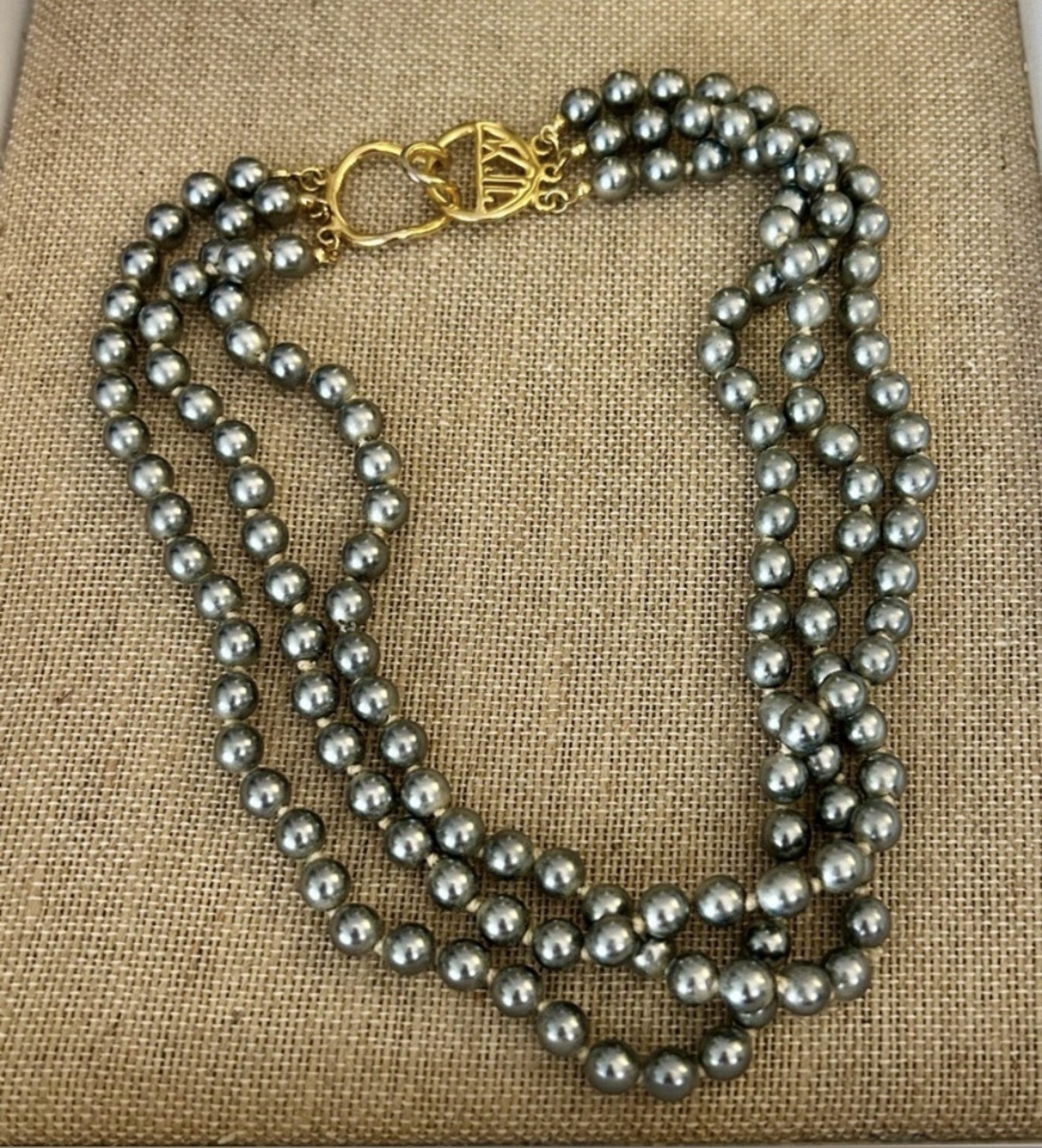 Vintage Kenneth Jay Lane KJL Gray Faux Pearl Neck… - image 4