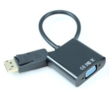 DisplayPort Male to VGA Female Adapter Cable Black Gold Plated
