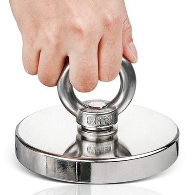 D48-D90 Neodymium Fishing Magnets Strong Rare Earth with Eyebolt River Retrieval