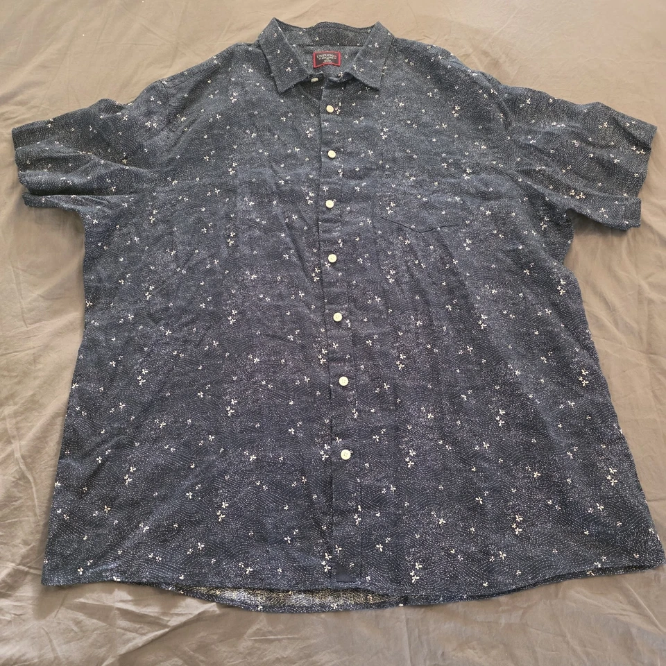 UNTUCKit Joaquin Hopper 100% Linen Shirt Mens 3XL Blue Butterfly Geometric Print - Image 2 of 4