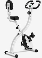 Foldable Upright Exercise Bike LCD Display Adjustable Seat White/Black 80cm