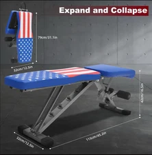 660lb Heavy Duty Adjustable Weightlifting Bench Press - Incline Quick Fold