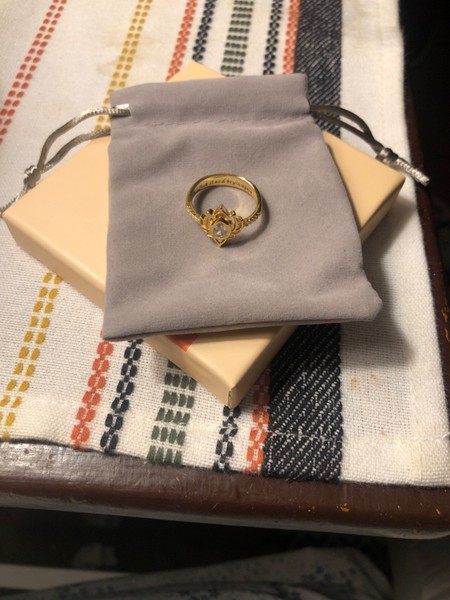 Alternate view of Gold Plated Sterling Silver F$&@ Begin Again Inscribed Lotus Ring Size