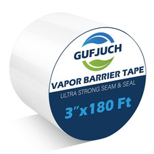 Vapor Barrier Seam Tape, Polyethylene White Tape for Crawl Space Moisture Barrie