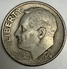 1961-D Roosevelt Dime - Circulated Condition - 90% Silver - US Coin - 3026