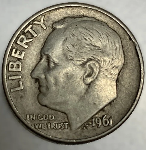 1961-D Roosevelt Dime - Circulated Condition - 90% Silver - US Coin - 3026