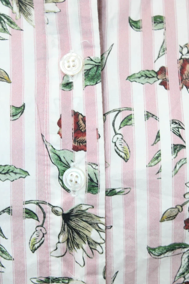 Evi Grintela Womens 3/4 Sleeve Crew Neck Striped Floral Dress Pink White Large - Image 4 of 4