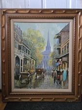 Vtg Raymond Scully Painting New Orleans St. Louis Cathedral French Quarter Art