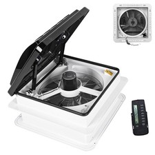 RV Roof Vent Fan 14 with Light 12V Remote Control Reversible UV Protection