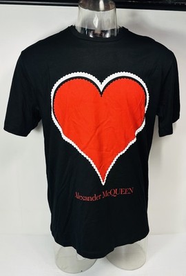 New Original Alexander McQueen Heart Logo  T Shirt Size 42
