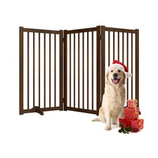 36" H Freestanding Dog Gate, Solid Wood Foldable Pet Gate with Supp... Fast Ship