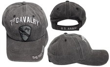 U.S. Army 1st Cavalry The First Team Grey Gray Embroidered Hat Cap - Licensed