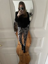 Leggings elasticizzati con stampa leopardata e tasche - Taglia M