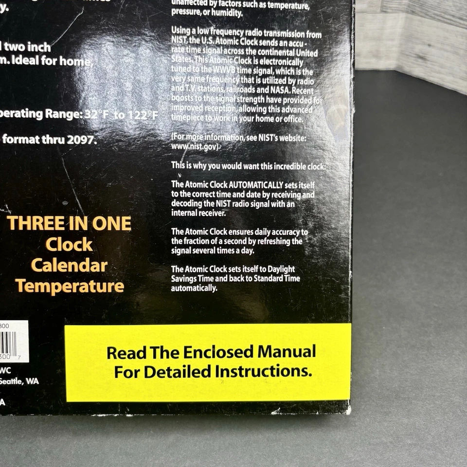 SkyScan Atomic Wall Clock Radio Controlled Date Time Calendar Temp Auto DST NIB - Image 3 of 4