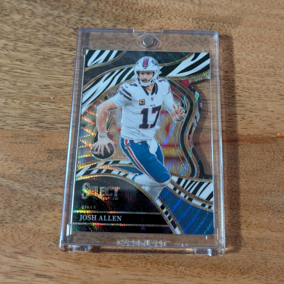 Panini 2023 Select Football Josh Allen #252 Club Level Zebra Prizm Die-Cut