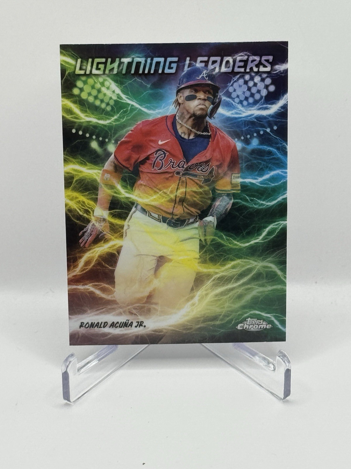 2025 Topps Chrome Ronald Acuna Jr Lightning Leaders SSP #LL-3 Atlanta Braves
