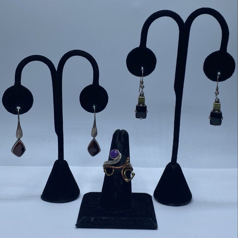 Sterling Silver Assorted Ring/Earrings Jewelry Bu… - image 1