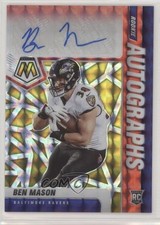 2021 Panini Mosaic Rookie Choice Fusion Red & Yellow Prizm Ben Mason Auto 0p5x