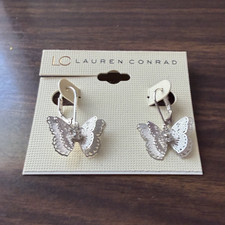 LC Lauren Conrad Silver Tone Butterfly Dangle...