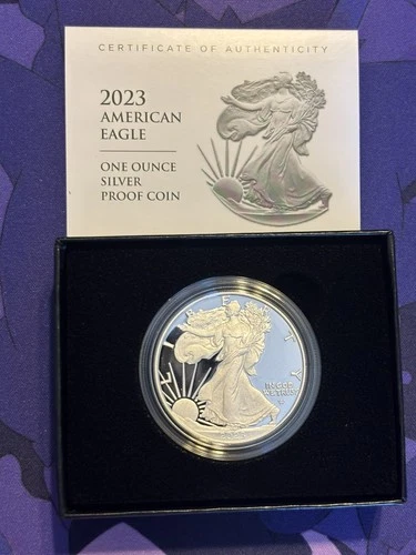 2023 W Silver American Eagle Coin Uncirculated and Burnished with Box