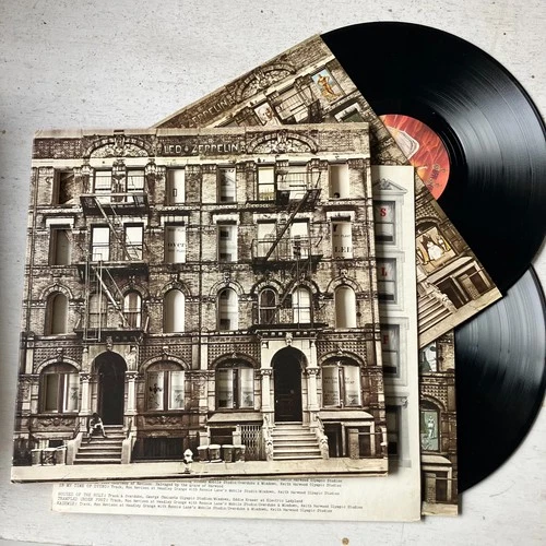 Led Zeppelin Physical Graffiti Vinyl 2LP Die-Cut Cover 1975 Swan Song VG ++