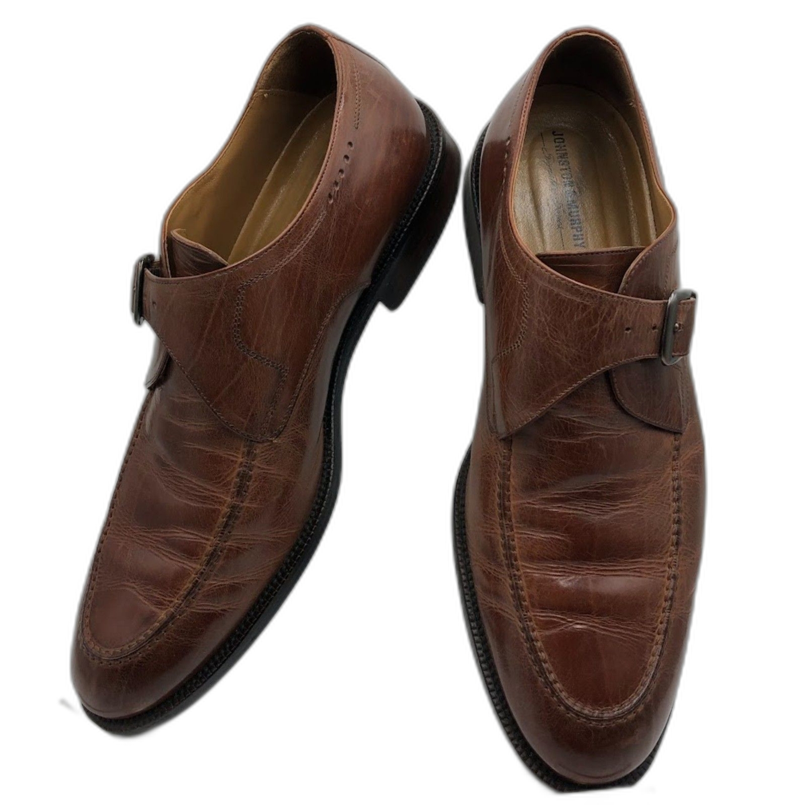 Johnston & Murphy Men's Brown Leather Monk Buckle… - image 4